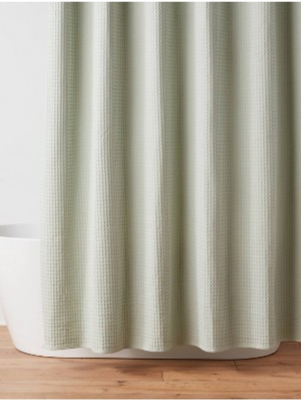 Threshold Waffle Weave Shower Curtain Light Sage Green